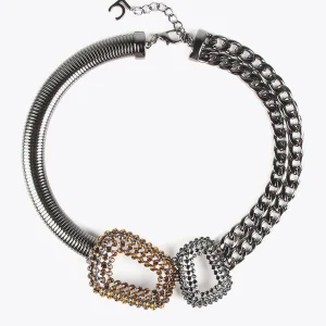 Lola Casademunt Collares<Collar gargantilla doble pieza METAL-NEGRO