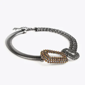 Lola Casademunt Collares<Collar gargantilla doble pieza METAL-NEGRO