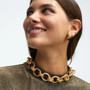 Lola Casademunt Collares<Collar gargantilla dorada con textura DORADO