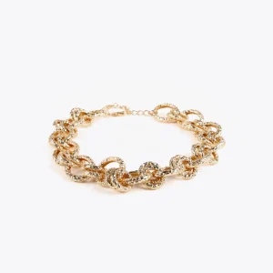 Lola Casademunt Collares<Collar gargantilla dorada con textura DORADO