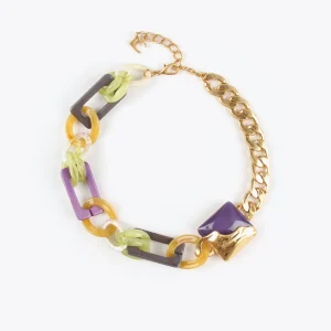 Lola Casademunt Collares<Collar gargantilla dorado con colores combinados METAL-MULTICOLOR