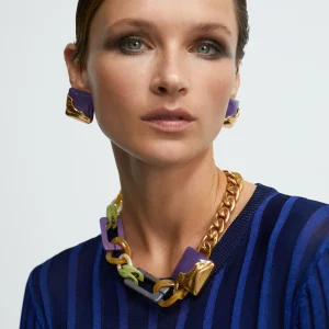 Lola Casademunt Collares<Collar gargantilla dorado con colores combinados METAL-MULTICOLOR