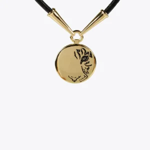 Lola Casademunt Collares<Collar gargantilla medalla METAL-NEGRO