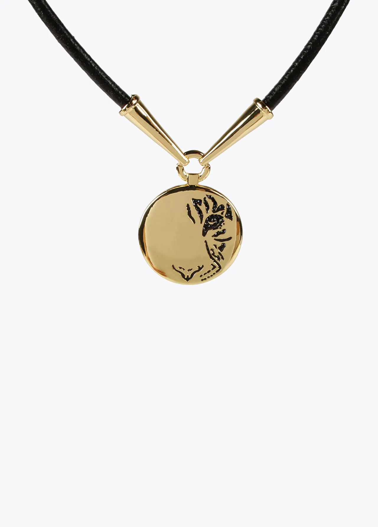 collar_gargantilla_medalla_3.webp Lola Casademunt Collares<Collar gargantilla medalla METAL-NEGRO