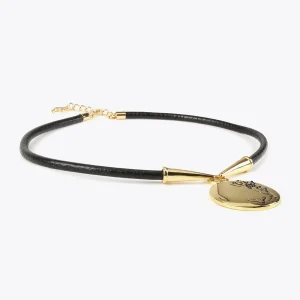 Lola Casademunt Collares<Collar gargantilla medalla METAL-NEGRO