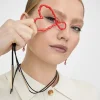 Lola Casademunt Bisuteria<Collar largo corazón infinito ROJO