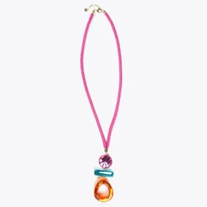 Lola Casademunt Bisuteria<Collar maxi piezas de colores FUCSIA