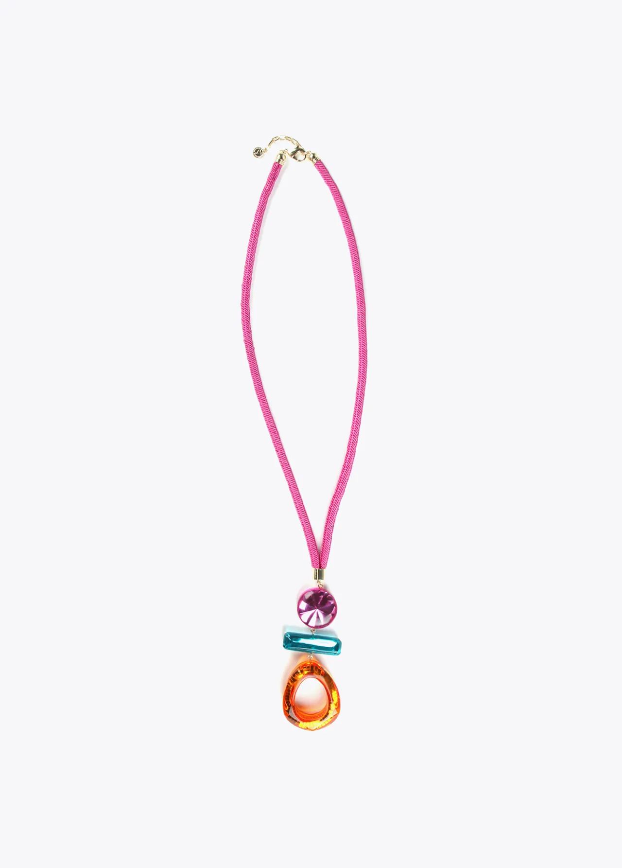 Lola Casademunt Bisuteria<Collar maxi piezas de colores FUCSIA