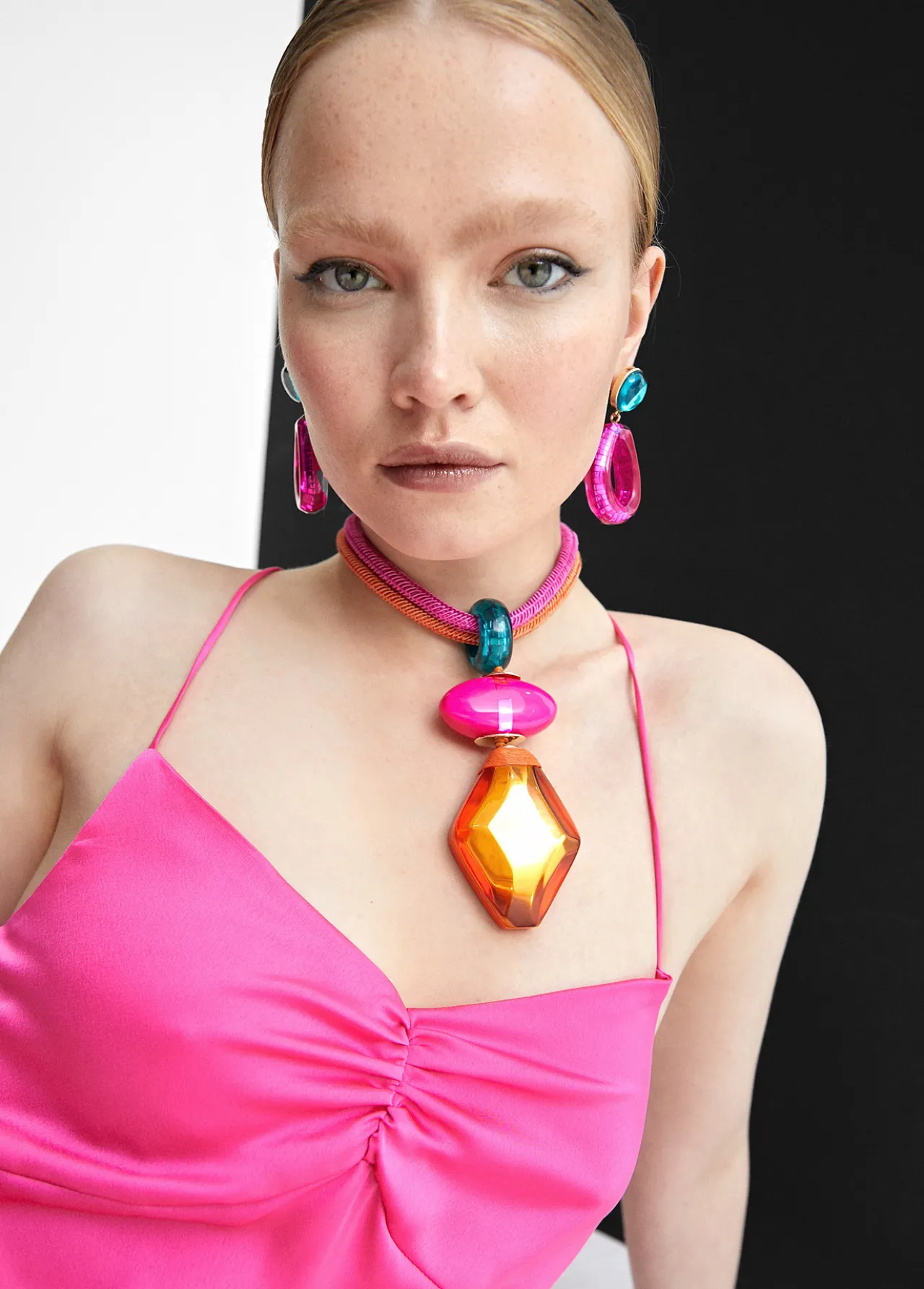 Lola Casademunt Bisuteria<Collar maxi piezas de colores NARANJA