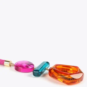 Lola Casademunt Bisuteria<Collar maxi piezas de colores FUCSIA