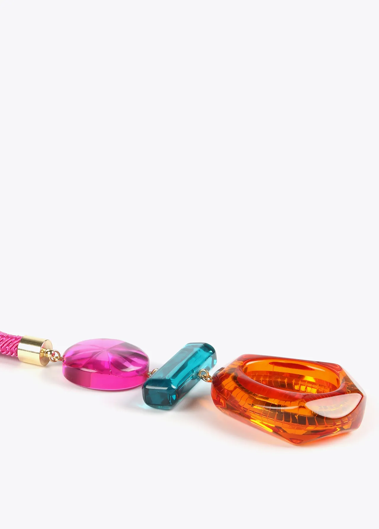 Lola Casademunt Bisuteria<Collar maxi piezas de colores FUCSIA