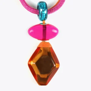 Lola Casademunt Bisuteria<Collar maxi piezas de colores NARANJA