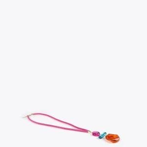 Lola Casademunt Bisuteria<Collar maxi piezas de colores FUCSIA