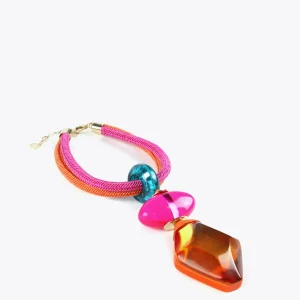 Lola Casademunt Bisuteria<Collar maxi piezas de colores NARANJA