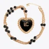 Lola Casademunt Collares<Collar medalla corazón METAL-NEGRO
