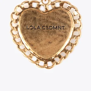Lola Casademunt Collares<Collar medalla corazón METAL-NEGRO