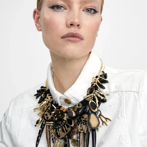 Lola Casademunt Bisuteria<Collar multi abalorios estilo africano NEGRO