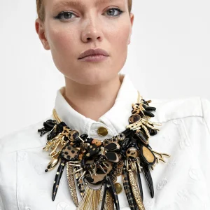 Lola Casademunt Bisuteria<Collar multi abalorios estilo africano NEGRO
