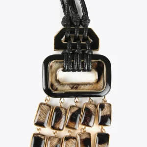 Lola Casademunt Bisuteria<Collar multi cadena animal print DORADO