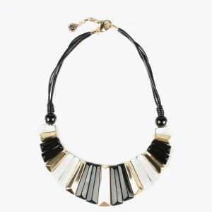 Lola Casademunt Bisuteria<Collar multi piezas tricolor BLANCO-NEGRO