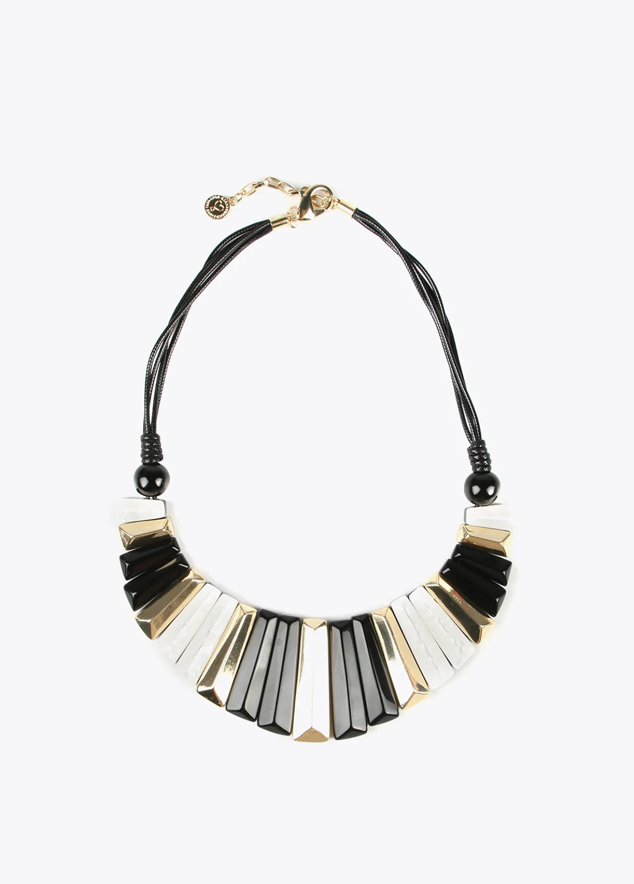 collar_multi_piezas_tricolor_0.webp Lola Casademunt Bisuteria<Collar multi piezas tricolor BLANCO-NEGRO