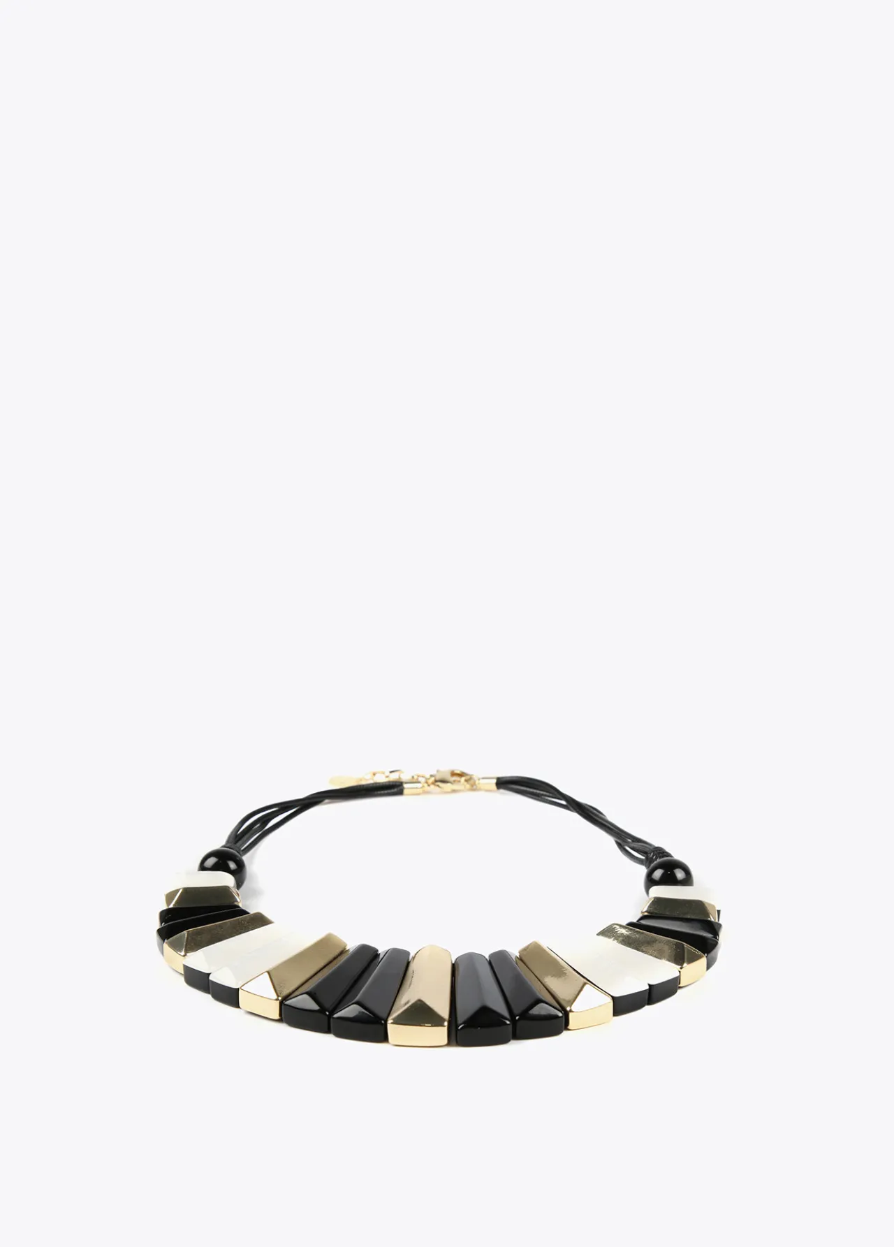 collar_multi_piezas_tricolor_1.webp Lola Casademunt Bisuteria<Collar multi piezas tricolor BLANCO-NEGRO