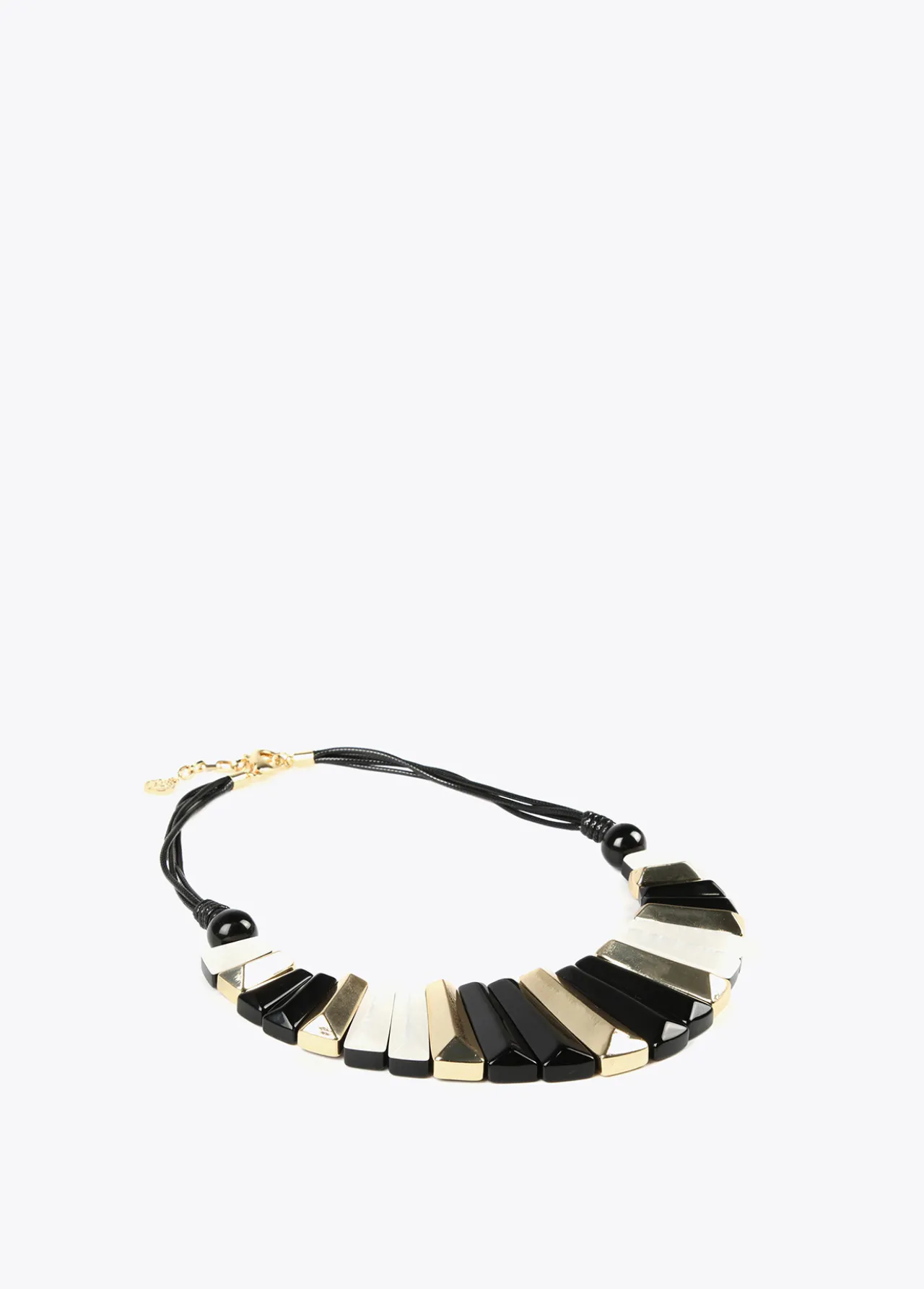 collar_multi_piezas_tricolor_4.webp Lola Casademunt Bisuteria<Collar multi piezas tricolor BLANCO-NEGRO