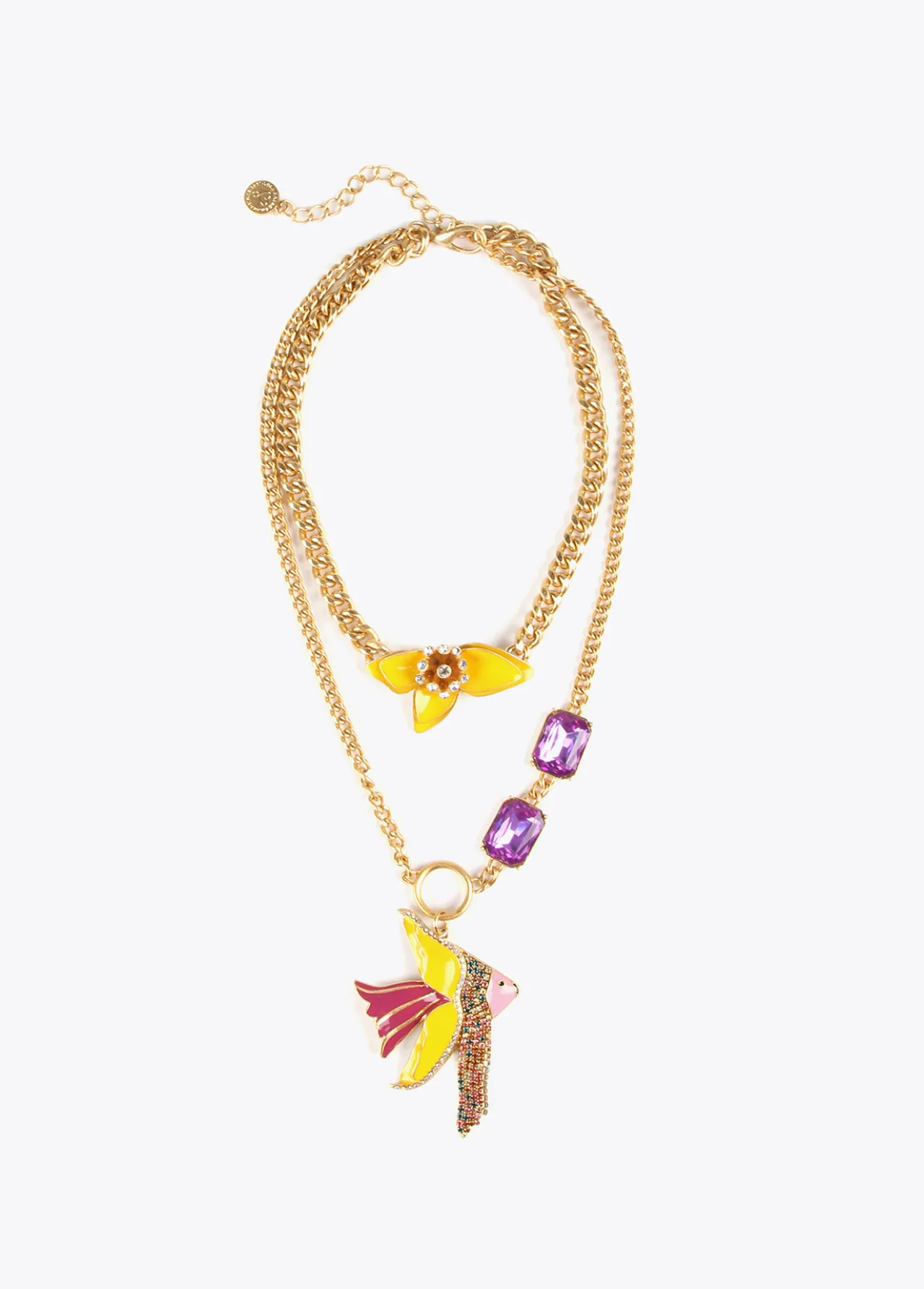 collar_multicadena_con_colgante_0.webp Lola Casademunt Bisuteria<Collar multicadena con colgante LILA-AMARILLO