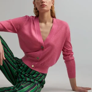 Lola Casademunt Punto<Cárdigan detalle botones ROSA