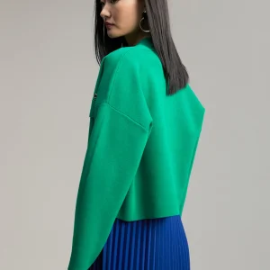 Lola Casademunt Punto<Cárdigan detalle espejos VERDE