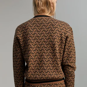 Lola Casademunt Punto<Cárdigan monograma MARRON-NEGRO