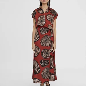 Lola Casademunt Vestidos Y Faldas<Falda estampada tipo pareo ROJO-NEGRO
