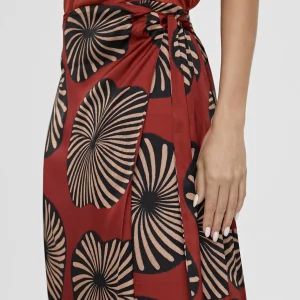 Lola Casademunt Vestidos Y Faldas<Falda estampada tipo pareo ROJO-NEGRO