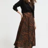 Lola Casademunt Animal Print | Vestidos Y Faldas<Falda estampado animal MARRON-NEGRO