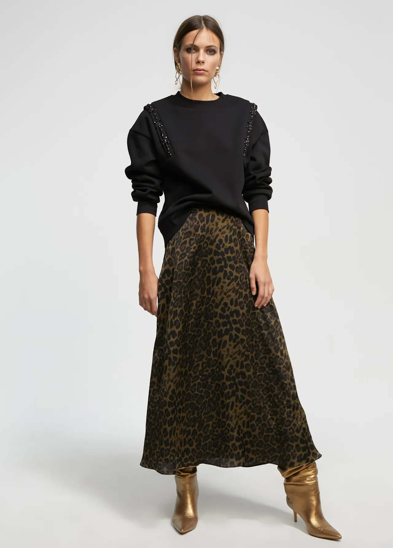falda_estampado_animal_print_0.webp Lola Casademunt Animal Print | Vestidos Y Faldas<Falda estampado animal print NEGRO-VERDE