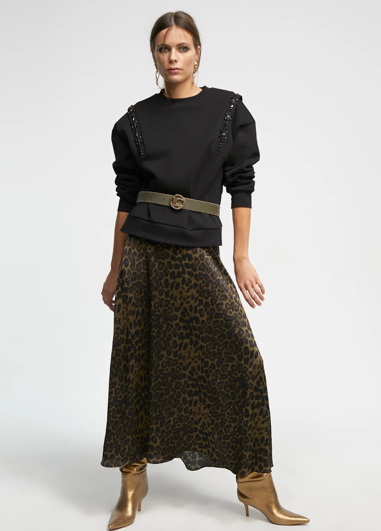 falda_estampado_animal_print_2.webp Lola Casademunt Animal Print | Vestidos Y Faldas<Falda estampado animal print NEGRO-VERDE