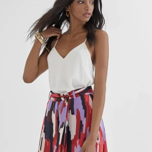 Lola Casademunt Vestidos Y Faldas<Falda fluída estampada LILA-ROJO