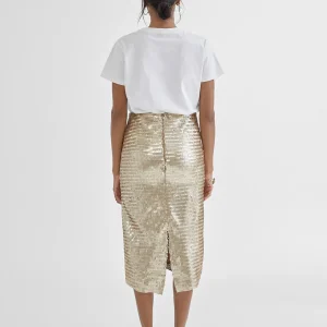 Lola Casademunt Vestidos Y Faldas<Falda lápiz metalizada DORADO