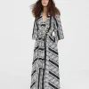 Lola Casademunt Vestidos Y Faldas<Falda midi estampada NEGRO-BLANCO