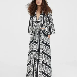 Lola Casademunt Vestidos Y Faldas<Falda midi estampada NEGRO-BLANCO