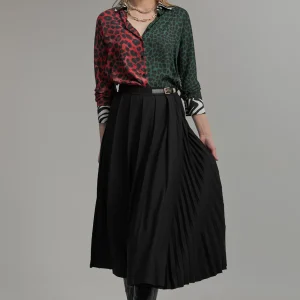 Lola Casademunt Vestidos Y Faldas<Falda midi plisada NEGRO