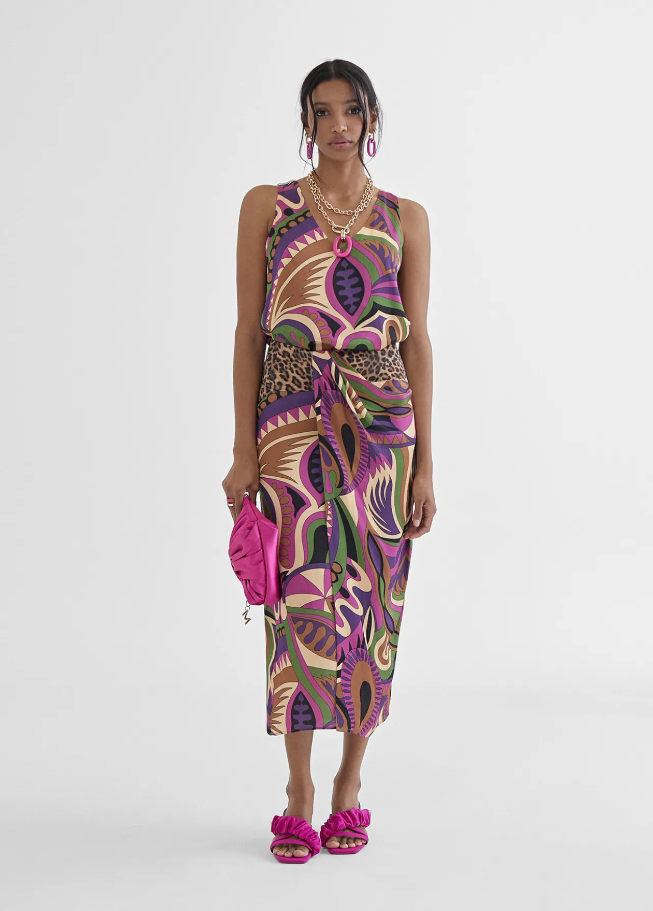 falda_pareo_estampada_0.webp Lola Casademunt Vestidos Y Faldas<Falda pareo estampada LILA-NEGRO