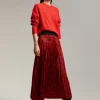Lola Casademunt Vestidos Y Faldas<Falda plisada monograma ROJO-NEGRO