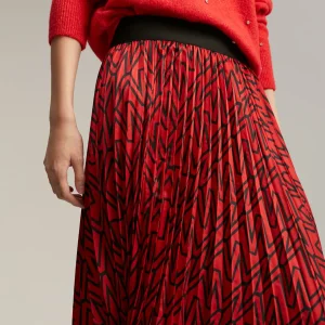 Lola Casademunt Vestidos Y Faldas<Falda plisada monograma ROJO-NEGRO