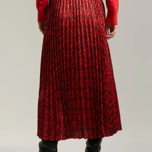 Lola Casademunt Vestidos Y Faldas<Falda plisada monograma ROJO-NEGRO