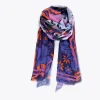 Lola Casademunt Accesorios<Foulard cara leopardo LILA-AZUL