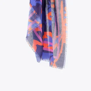 Lola Casademunt Accesorios<Foulard cara leopardo LILA-AZUL