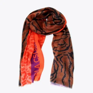 Lola Casademunt Animal Print | Bufandas Y Pañuelos<Fular animal print ROJO-NEGRO