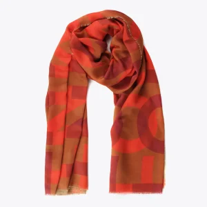 Lola Casademunt Bufandas Y Pañuelos<Fular logo naranja ROJO-MARRON