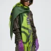 Lola Casademunt Animal Print | Bufandas Y Pañuelos<Fular maxi logo y animal NEGRO-VERDE